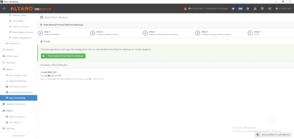 Altaro backup - boot from backup