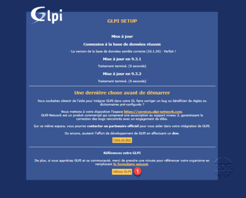 GLPI, base de données à jour