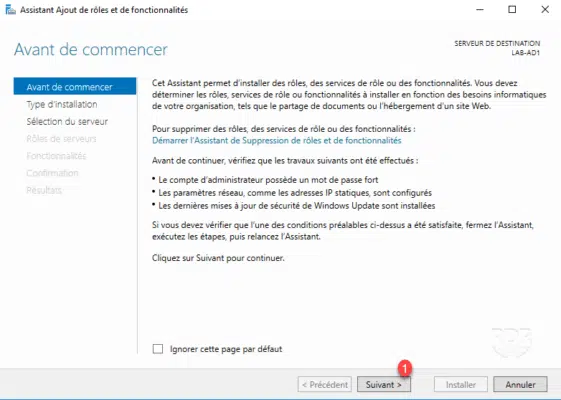 Assistant installation rôle