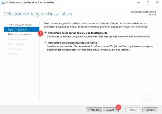 Type d'installation
