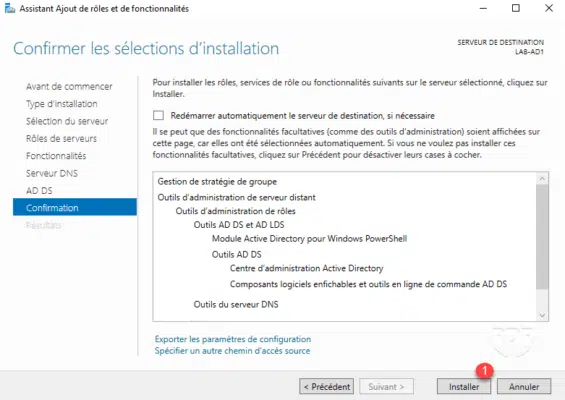 Lancer l'installation