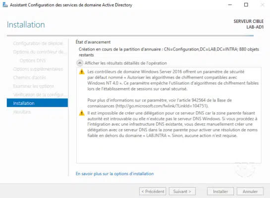 Configuration du controleur du domaine