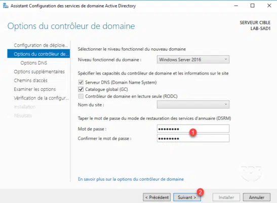 Mot du passe du mode restauration