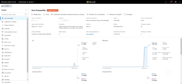 Server dashboard
