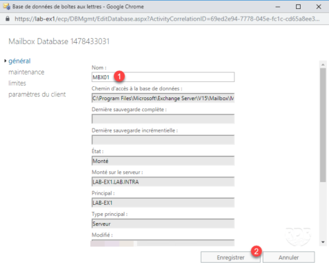 Changer le nom de la base