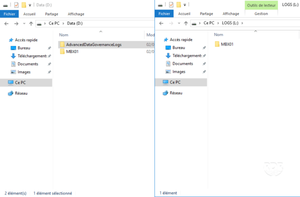 Dossiers pour la base et les logs