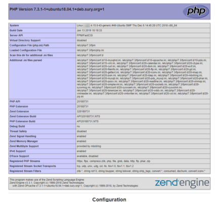 phpinfo