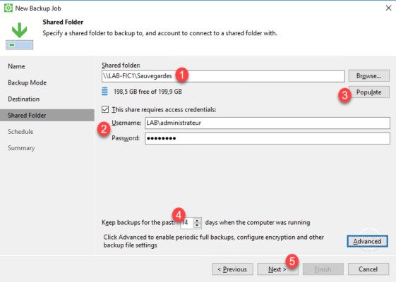 Shared folder config