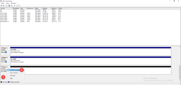 Initialize the disk
