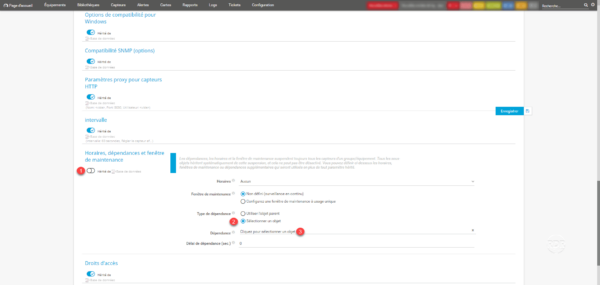 Configure equipement