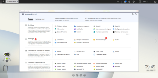 Control panel qnap