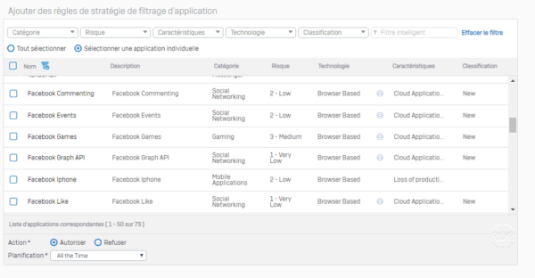Facebook appli - sophos xg