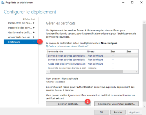Create a new certificat