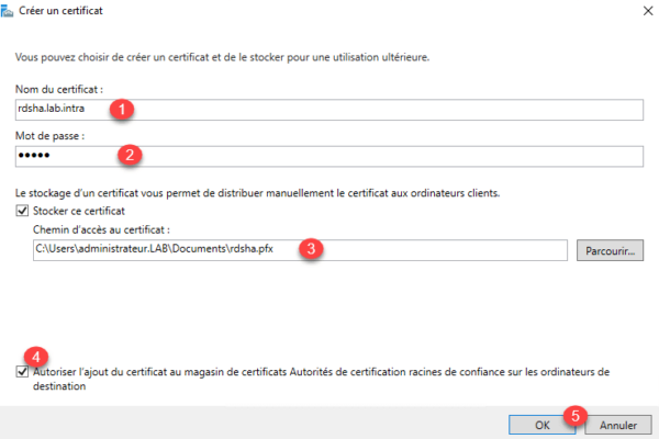 Create a new certificat
