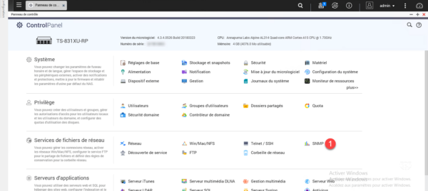 QNAP Control panel