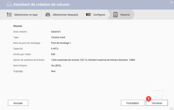 Resume new volume