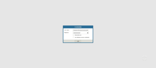 Login page