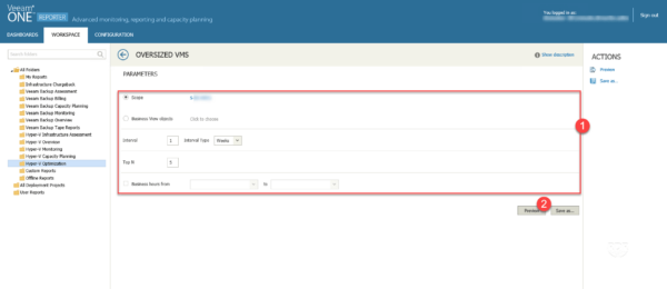 Configure report