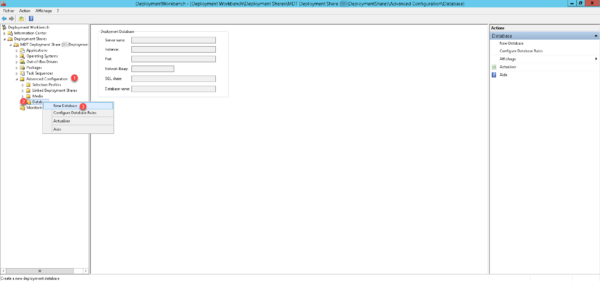 New database - mdt