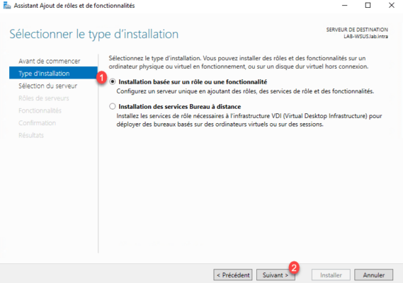 Wizard install feature