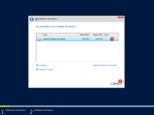 Select disk