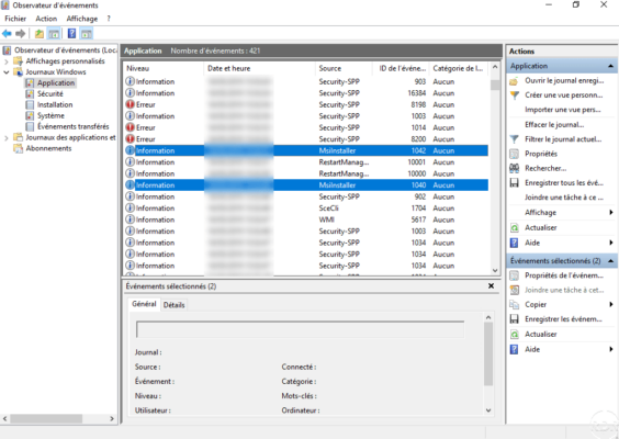 MsiInstaller event