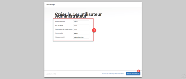 Admin account configuration