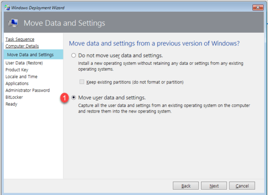 Select move user data