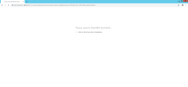 Configure first site - wait ...