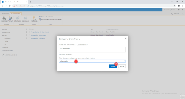 Select permissions