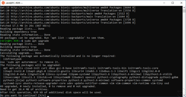 Upgrade package - WSL