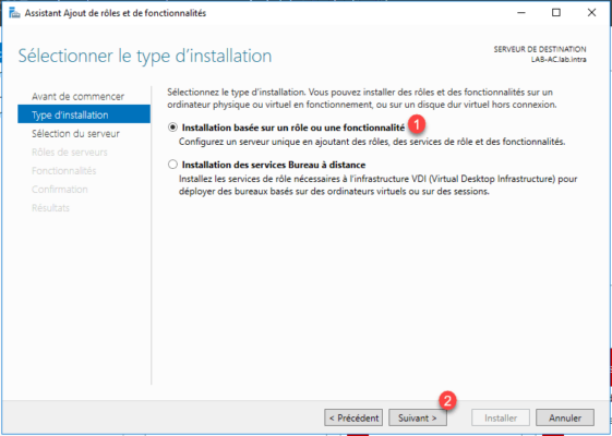 Select type install