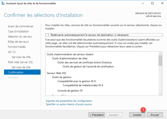 Confirm install