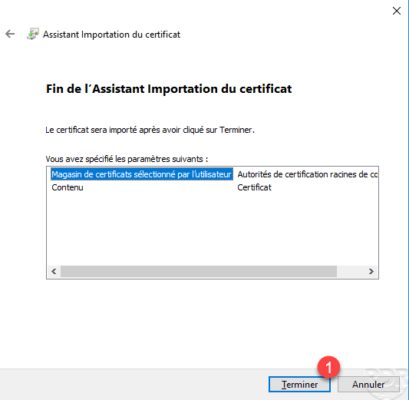 Import certificate