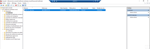 installed certificate