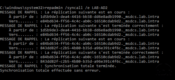 repadmin /syncall /e <RemoteDC>
