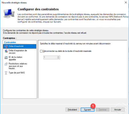 Configuring access constraints to the VPN server