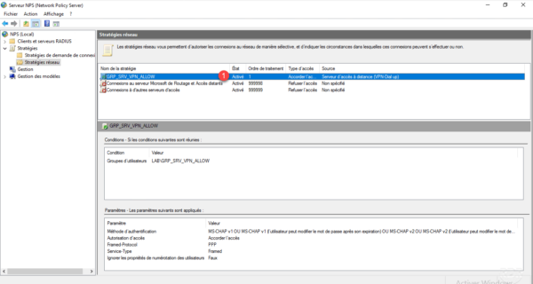 VPN server access policies