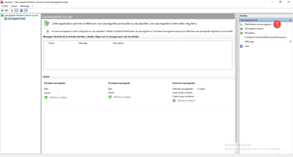 Configure a local backup