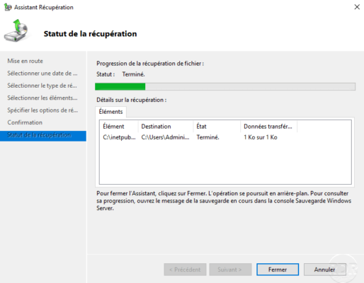 Restore in progress