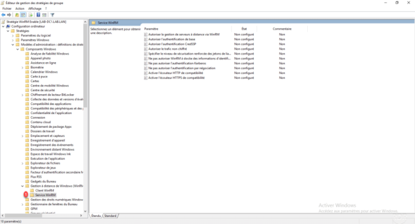 Configurable settings for WinRM
