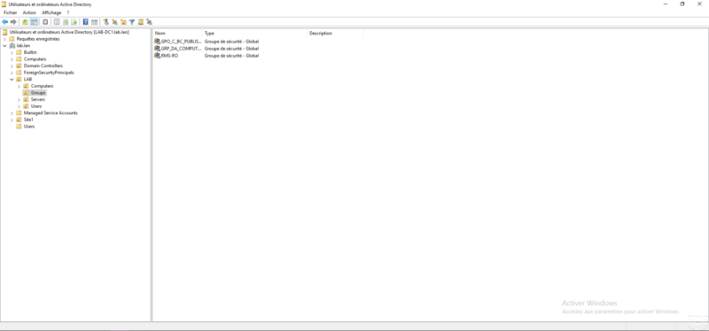 Console Userss and Computers Active Directory