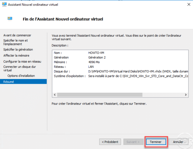 Confirm create VM