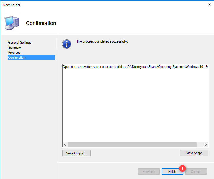 Dossier créé dans MDT