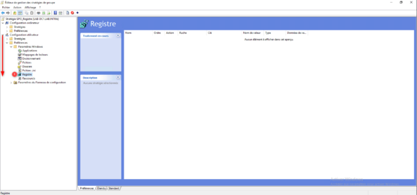 Configuration utilisateur / Préférences / Paramètres Windows / Registre