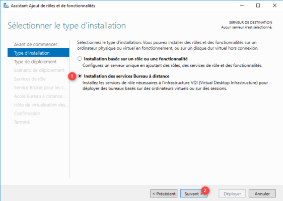 Choix du type d'installation
