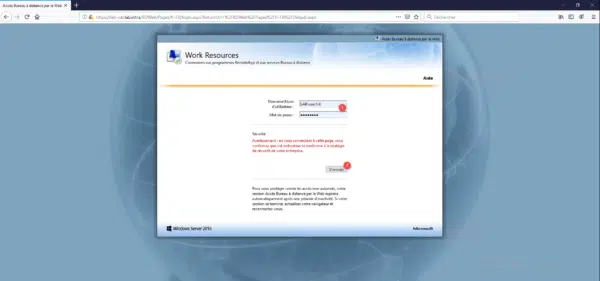 RDWeb authentification