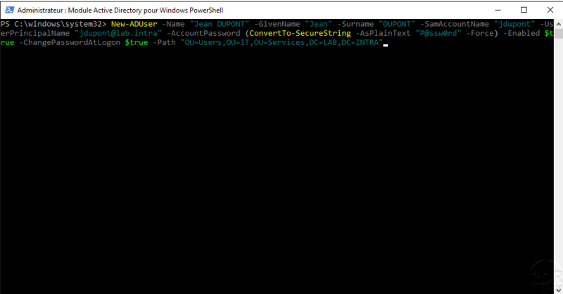 New-ADUser