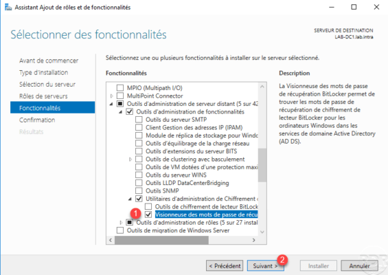 Visionneuse des mots de passe de récupération Bitlocker