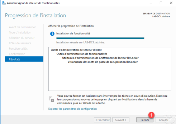 Installation terminée